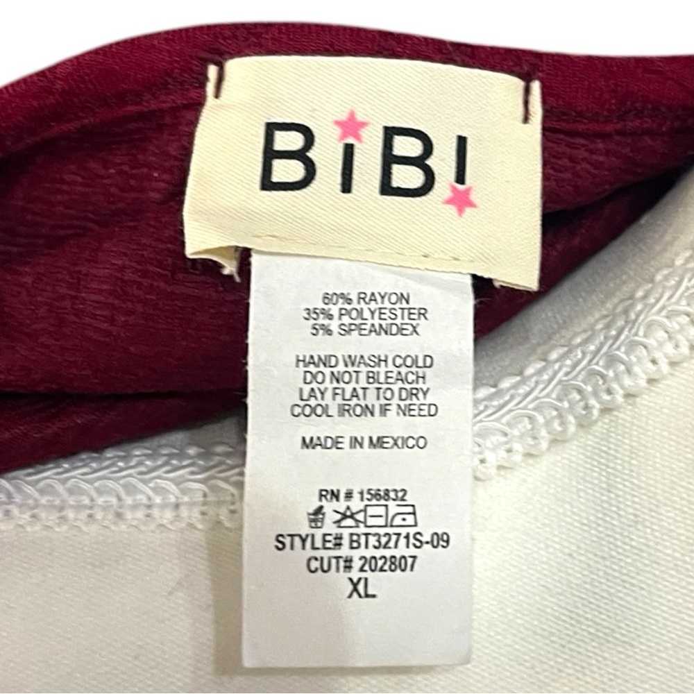BiBi Burgundy Textured Blouse - XL - Picture 5 of 5